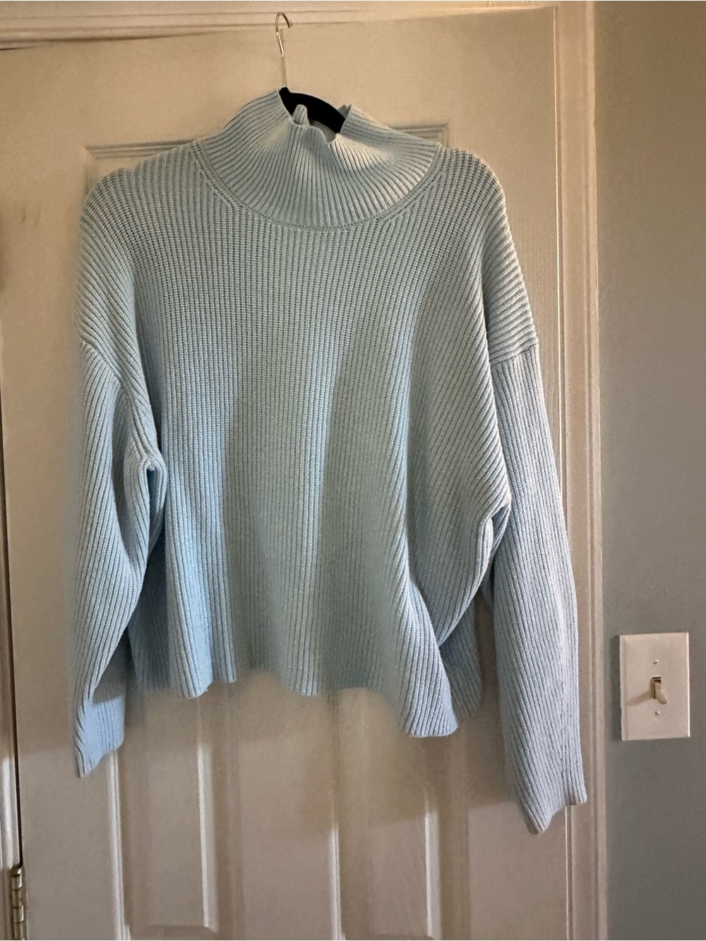 a new day Light Blue Ribbed Mock Neck Sweater